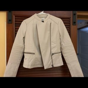 Cupcakes and cashmere cream faux leather jacket - absolutely adorable on!